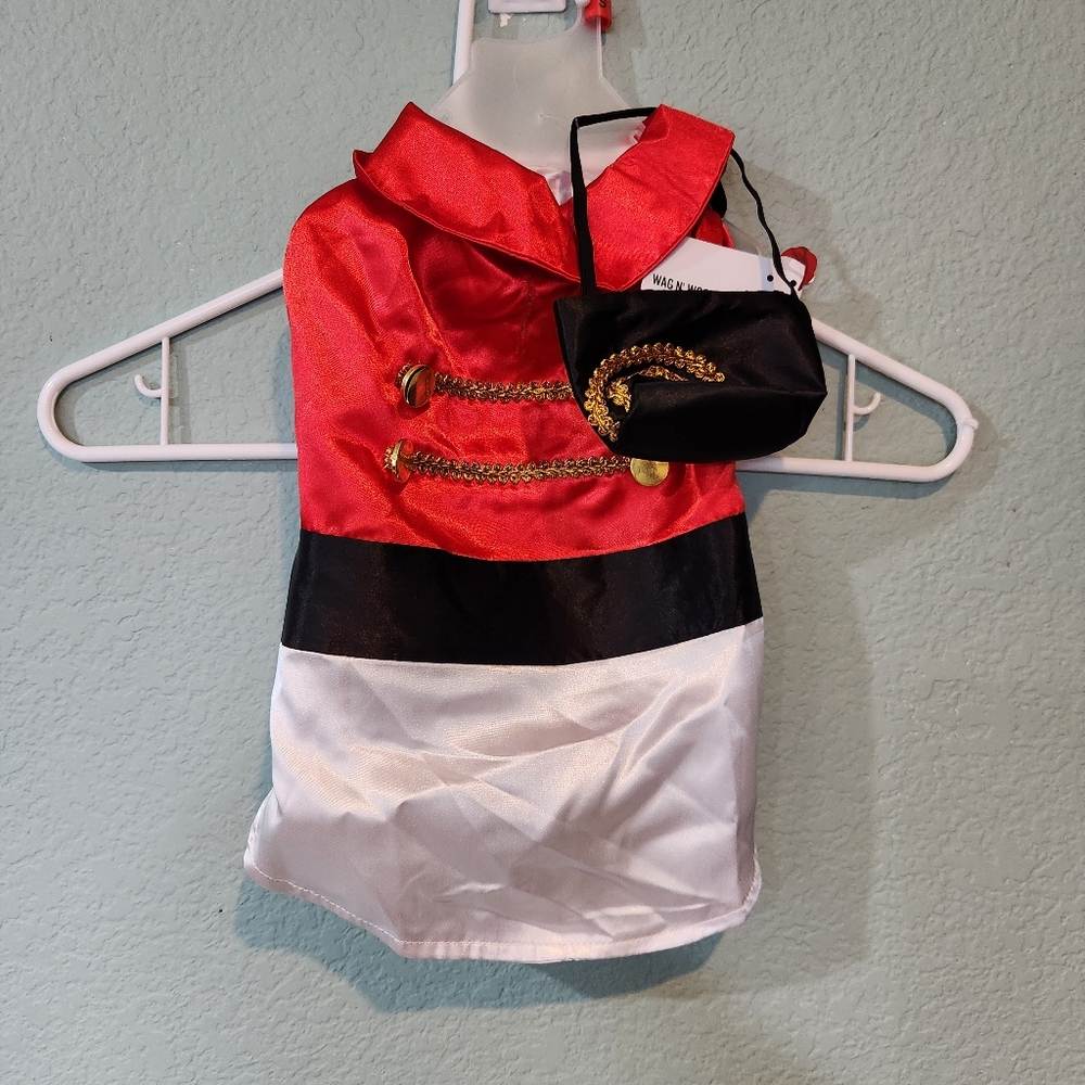 Dog Pet Drummer Boy Ring Master Costume Halloween Christmas Suit Coat Small New